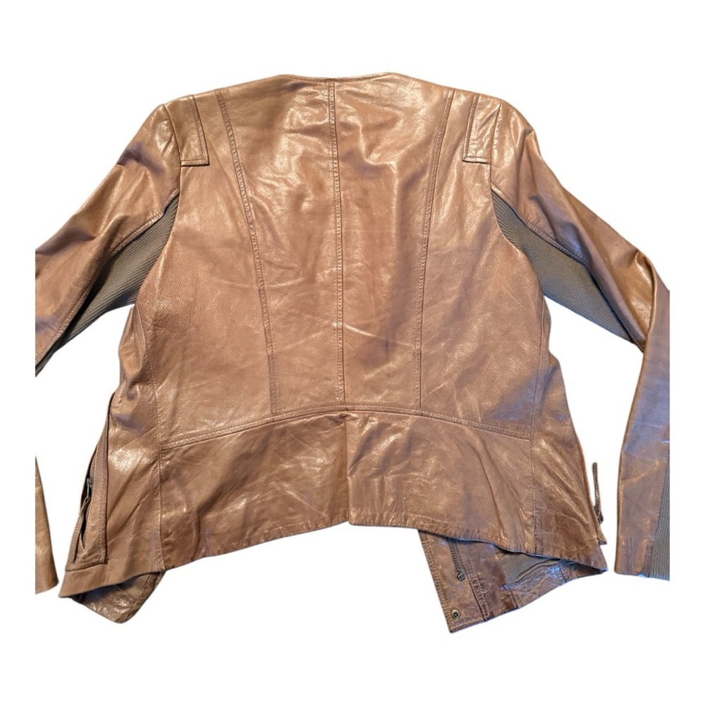 Vince Brown Leather Jacket - Picture 2 of 5